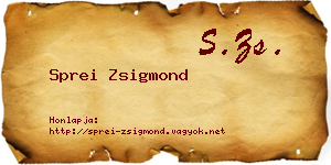 Sprei Zsigmond névjegykártya